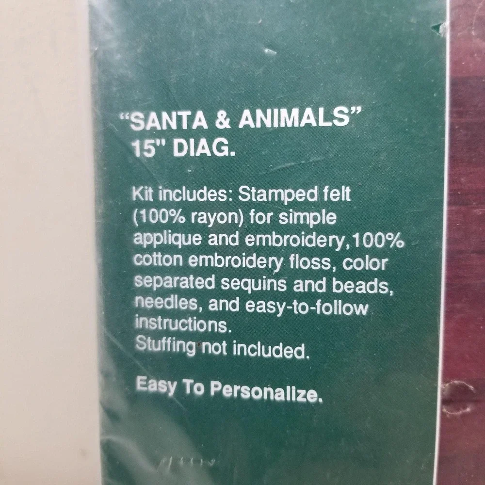 Bucilla Gallery of‎ Stitches Felt Stocking SANTA ANIMALS 32709 Kit Christmas